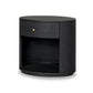 Amelia Oval One Drawer Nightstand - Black Linen