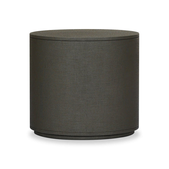 Amelia Oval One Drawer Nightstand - Dark Green Lacquered Linen