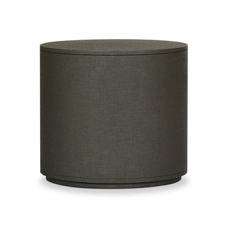 Amelia Oval One Drawer Nightstand - Dark Green Lacquered Linen