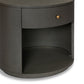Amelia Oval One Drawer Nightstand - Dark Green Lacquered Linen