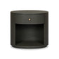 Amelia Oval One Drawer Nightstand - Dark Green Lacquered Linen