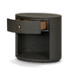 Amelia Oval One Drawer Nightstand - Dark Green Lacquered Linen