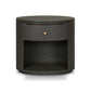 Amelia Oval One Drawer Nightstand - Dark Green Lacquered Linen