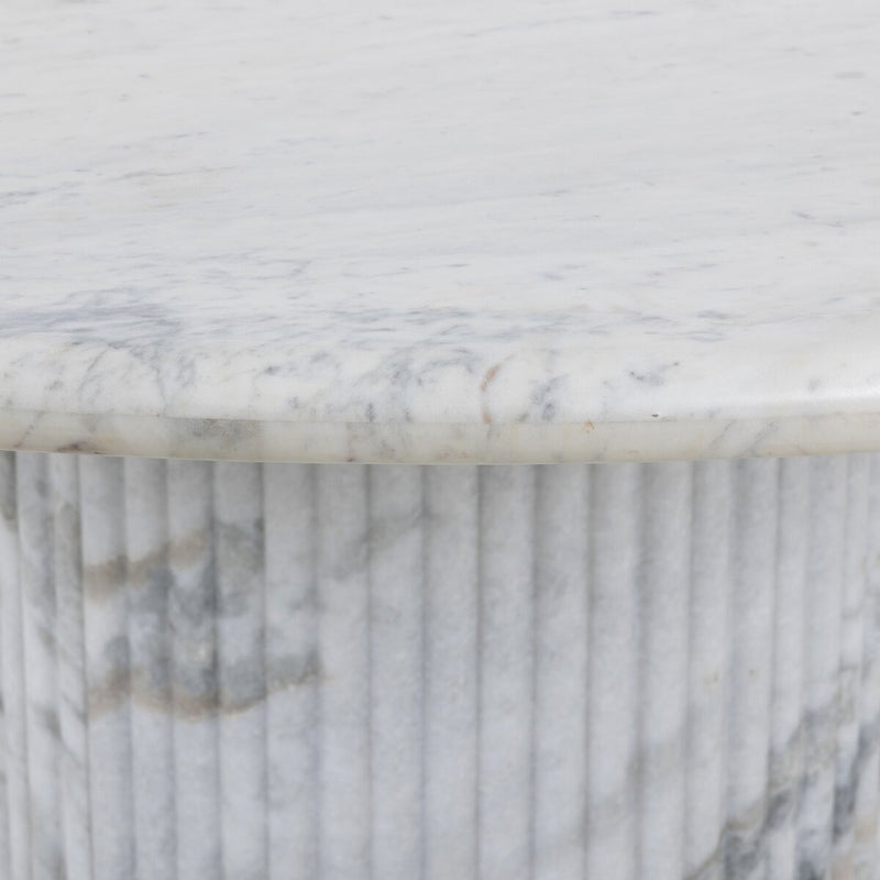Oranda Round Dining Table - Polished White Marble & Sealant
