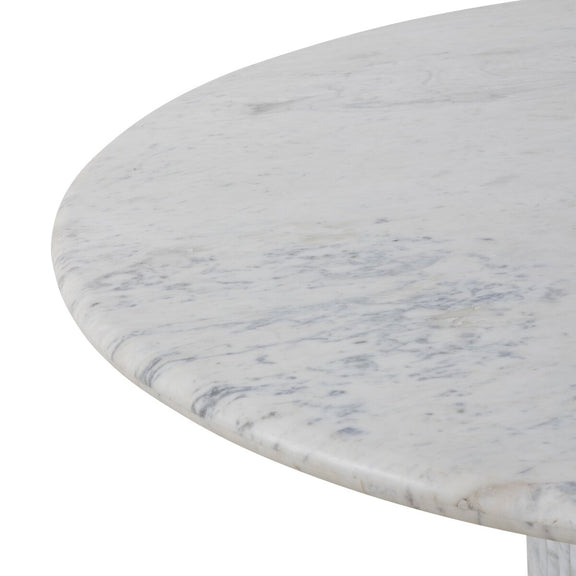 Oranda Round Dining Table - Polished White Marble & Sealant