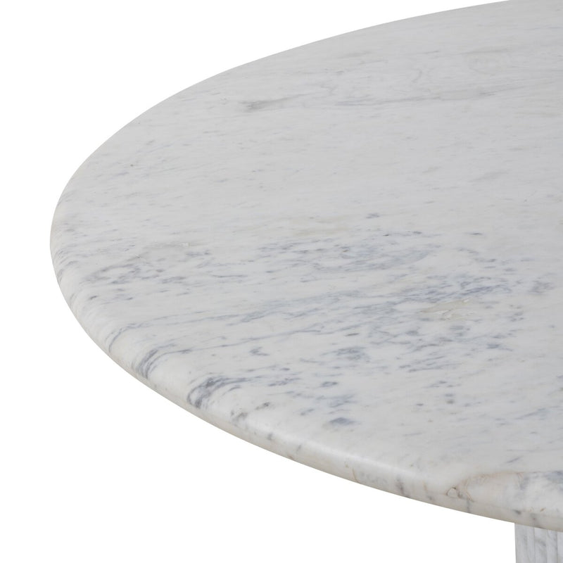 Oranda Round Dining Table - Polished White Marble & Sealant