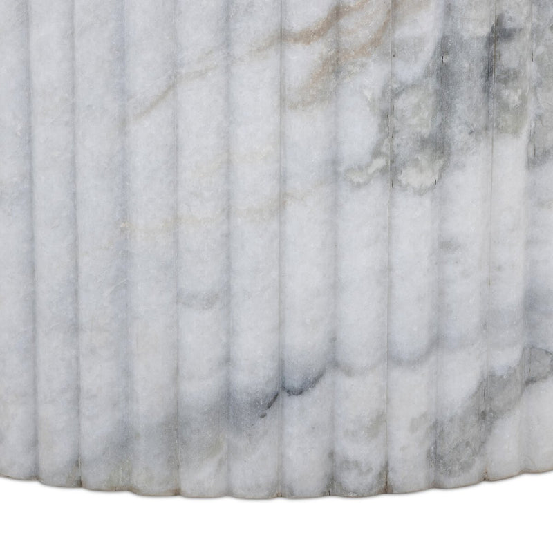 Oranda Round Dining Table - Polished White Marble & Sealant