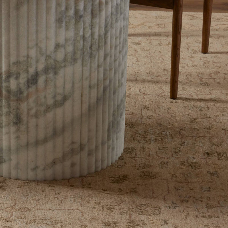 Oranda Round Dining Table - Polished White Marble & Sealant