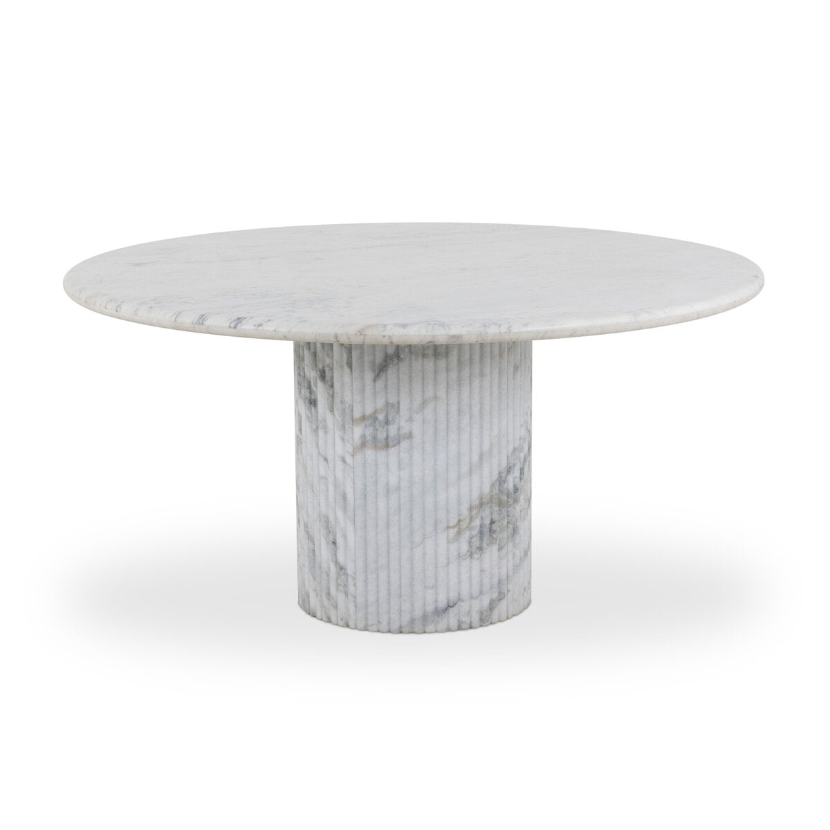 Oranda Round Dining Table - Polished White Marble & Sealant