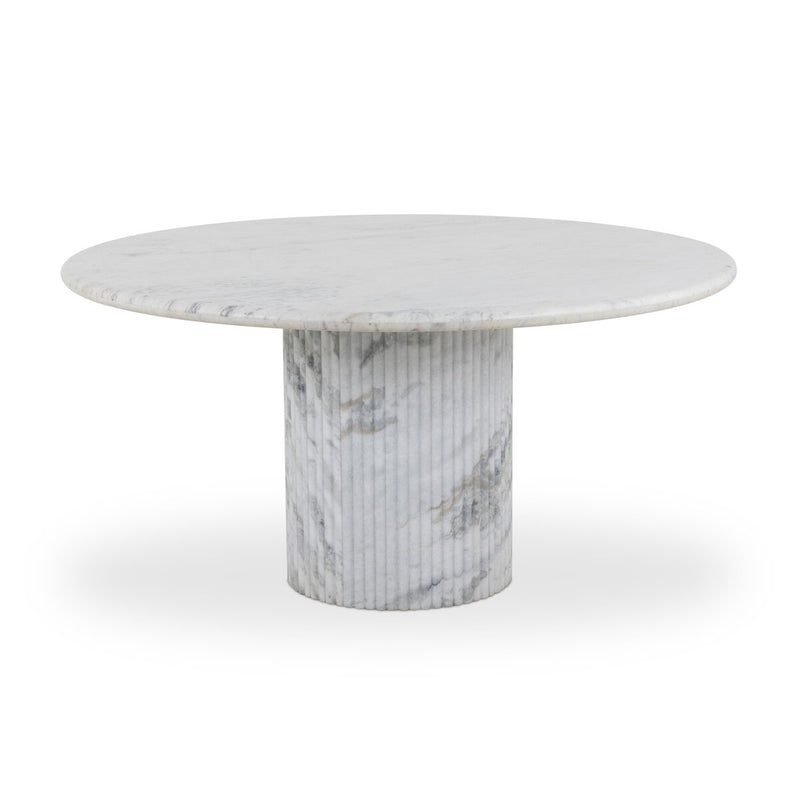 Oranda Round Dining Table - Polished White Marble & Sealant