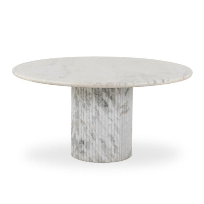 Oranda Round Dining Table - Polished White Marble & Sealant