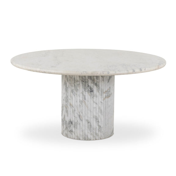 Oranda Round Dining Table - Polished White Marble & Sealant