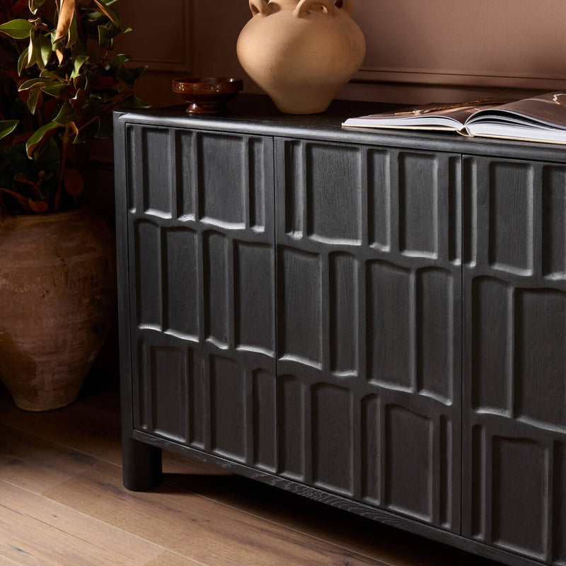 Ezri 4 Door Sideboard - Black Oak