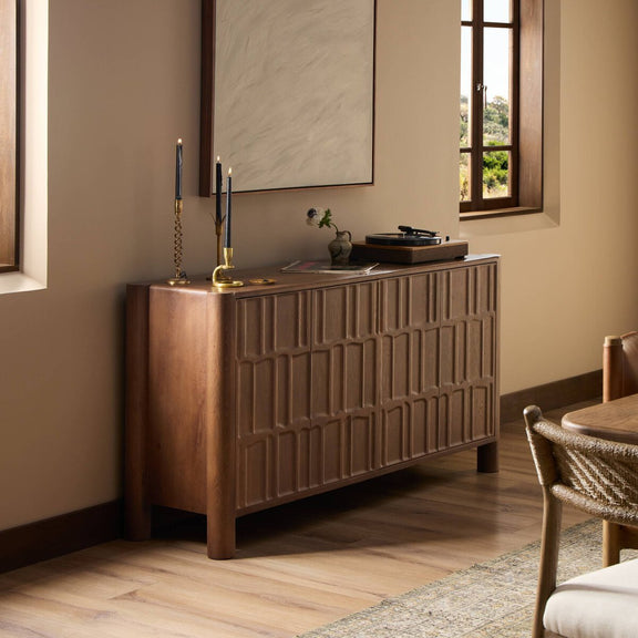 Ezri 4 Door Sideboard - Cocoa Oak