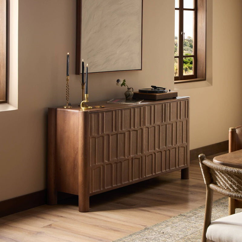 Ezri 4 Door Sideboard - Cocoa Oak