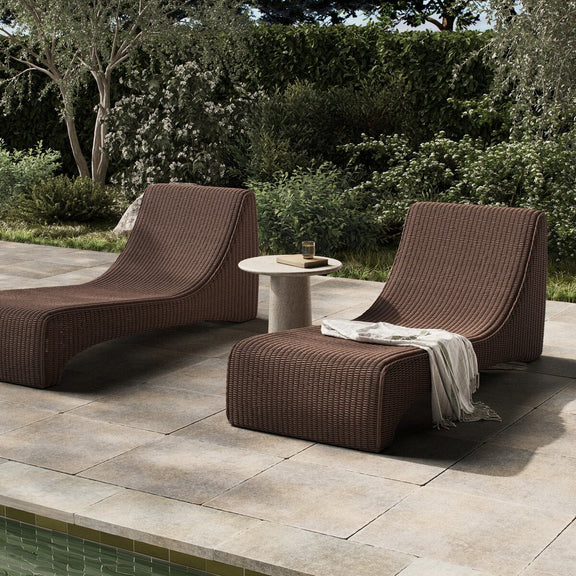 Mazu Outdoor Chaise - Tanned Weave
