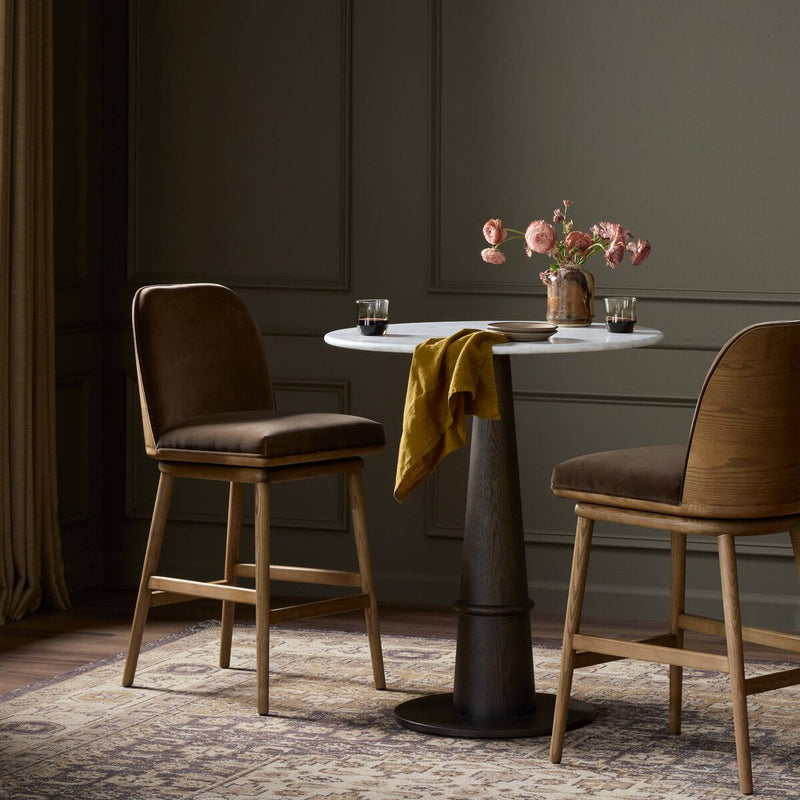 Camden Swivel Bar + Counter Stool - Surrey Mink