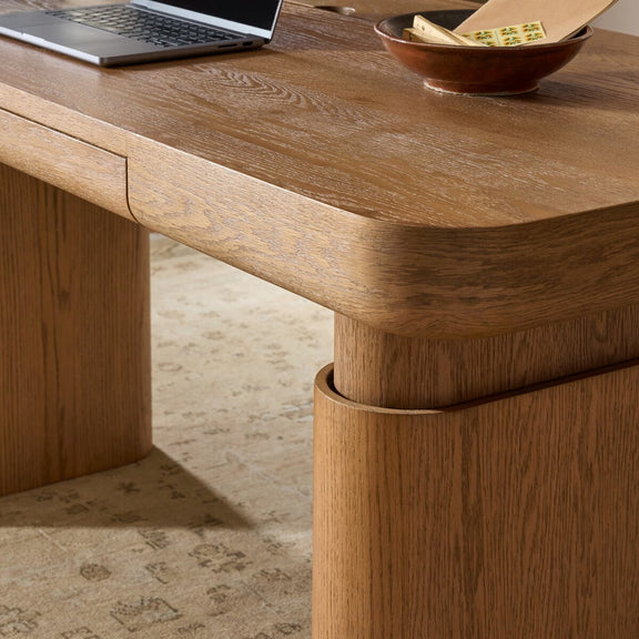 Ainsley Standing Desk - Amber Oak Thin Veneer