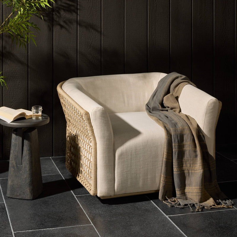 Emilian Outdoor Swivel Chair - Vergo Cream