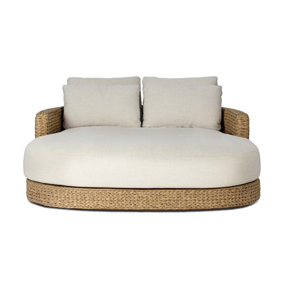 Caney Outdoor Double Chaise - Vergo Cream
