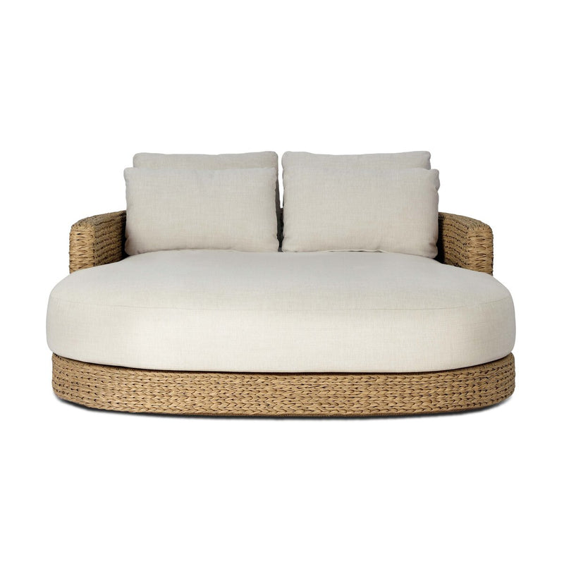 Caney Outdoor Double Chaise - Vergo Cream