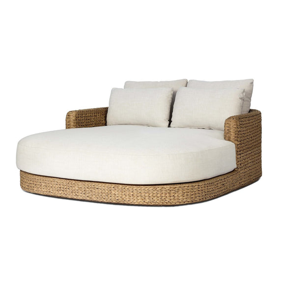 Caney Outdoor Double Chaise - Vergo Cream