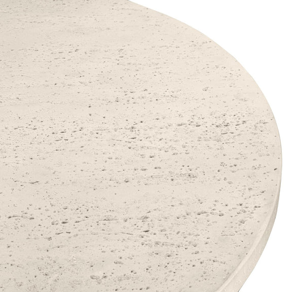 Varda Outdoor Dining Table 48" - Coarse Ivory Concrete