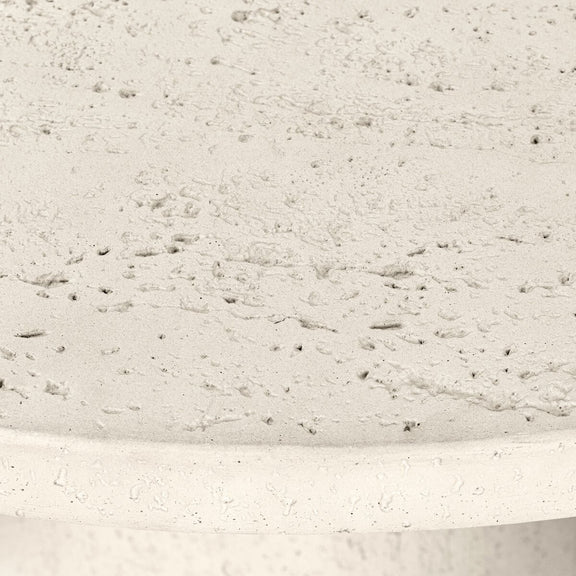 Varda Outdoor Dining Table 48" - Coarse Ivory Concrete