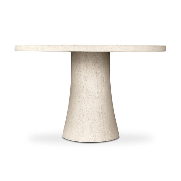 Varda Outdoor Dining Table 48" - Coarse Ivory Concrete