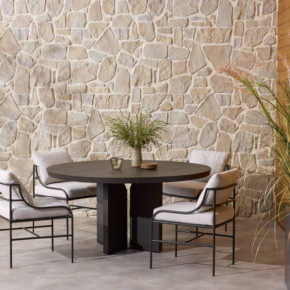 Ernest Outdoor Metal Dining Table-60"