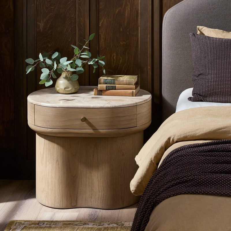 Lando Nightstand - Sand Marble