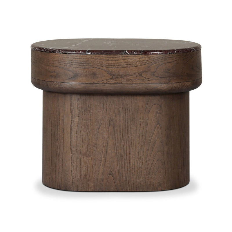 Lando Nightstand - Merlot Marble
