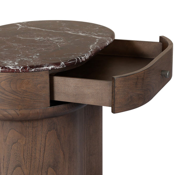 Lando Nightstand - Merlot Marble