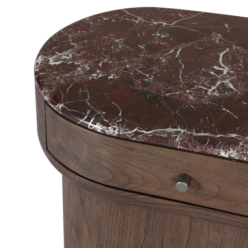Lando Nightstand - Merlot Marble