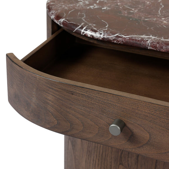 Lando Nightstand - Merlot Marble