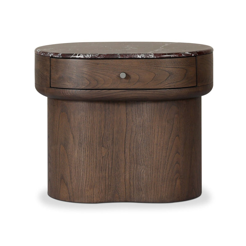 Lando Nightstand - Merlot Marble