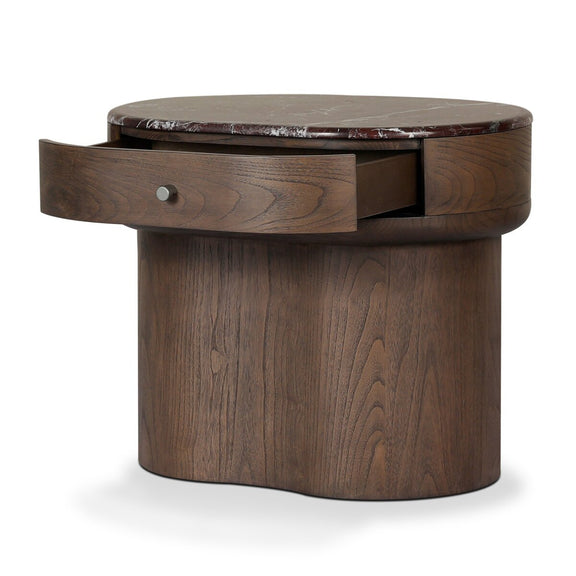 Lando Nightstand - Merlot Marble