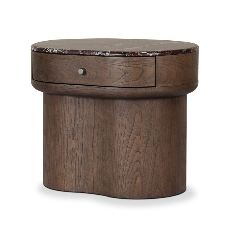 Lando Nightstand - Merlot Marble