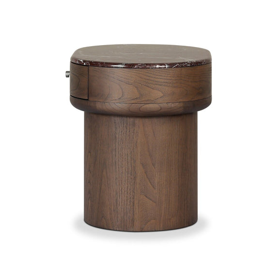 Lando Nightstand - Merlot Marble
