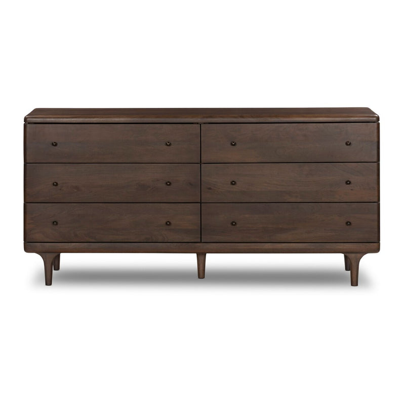 Eldrin 6 Drawer Dresser - Warm Brown Mango