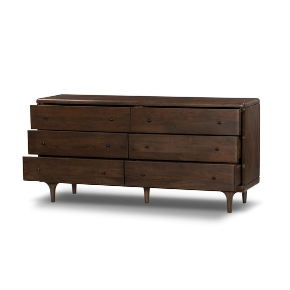 Eldrin 6 Drawer Dresser - Warm Brown Mango