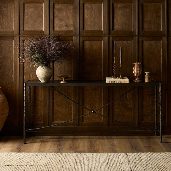Jade Console Table - Textured Bronze