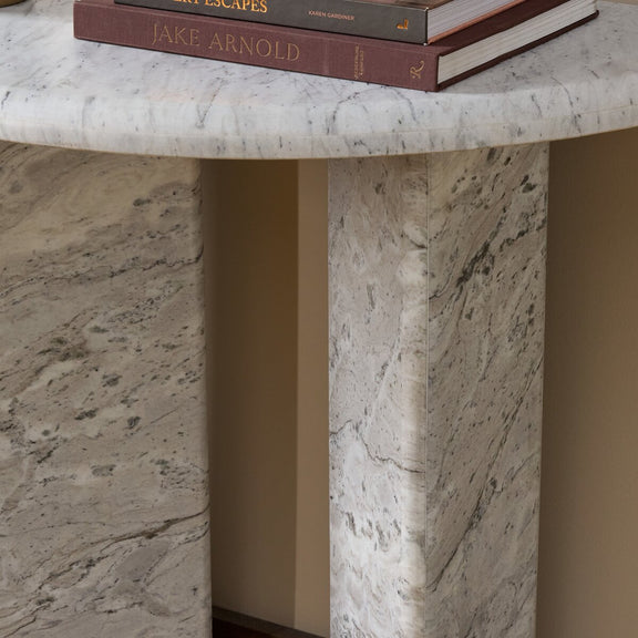 Kai Console Table - Light Grey Onyx