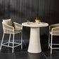 Varda Outdoor Bar + Counter Table - Coarse Ivory Concrete