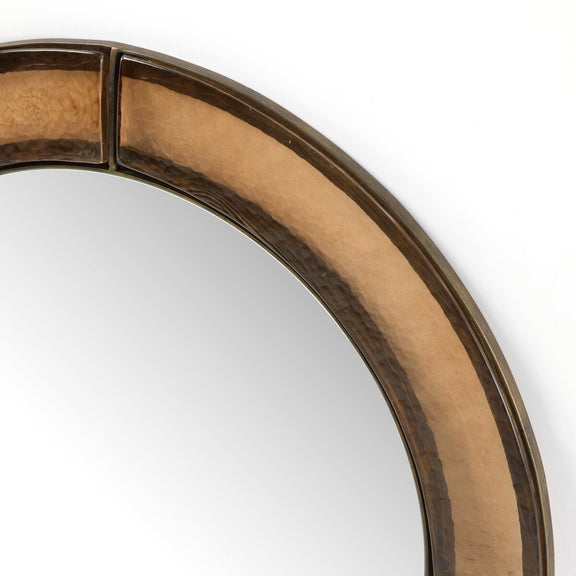 Ayano Small Round Mirror - Smoked Brown Cast Glass