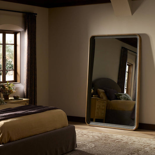 Arno Grand Floor Mirror - Amber Sungkai Solid