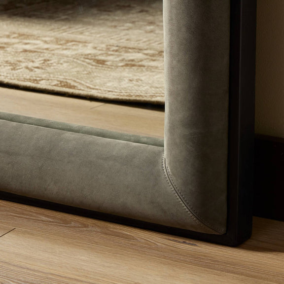 Velaz Floor Mirror - Distressed Black Oak Veneer