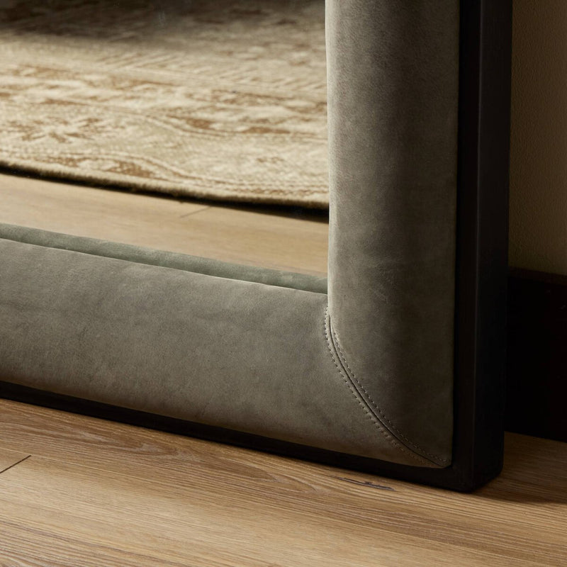 Velaz Floor Mirror - Distressed Black Oak Veneer