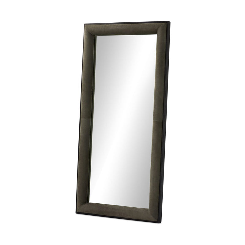 Velaz Floor Mirror - Distressed Black Oak Veneer