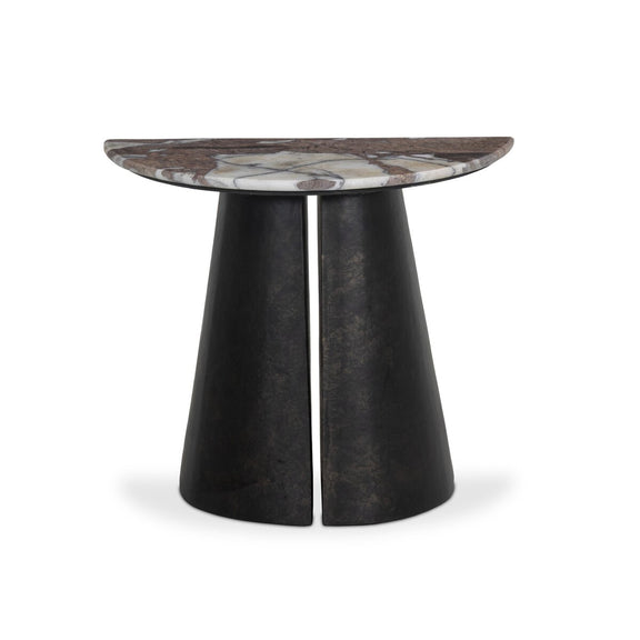 Valentina End Table - Textured Smoke And Russet